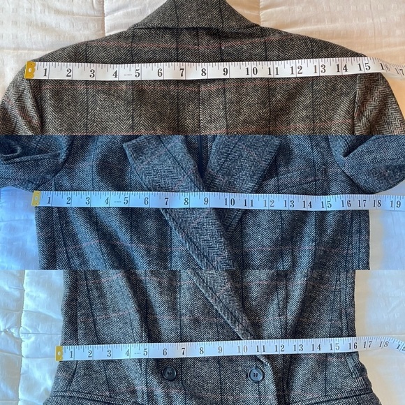 Treasure & Bond Plaid Double-breasted Blazer S Windowpane Herringbone - Picture 14 of 15